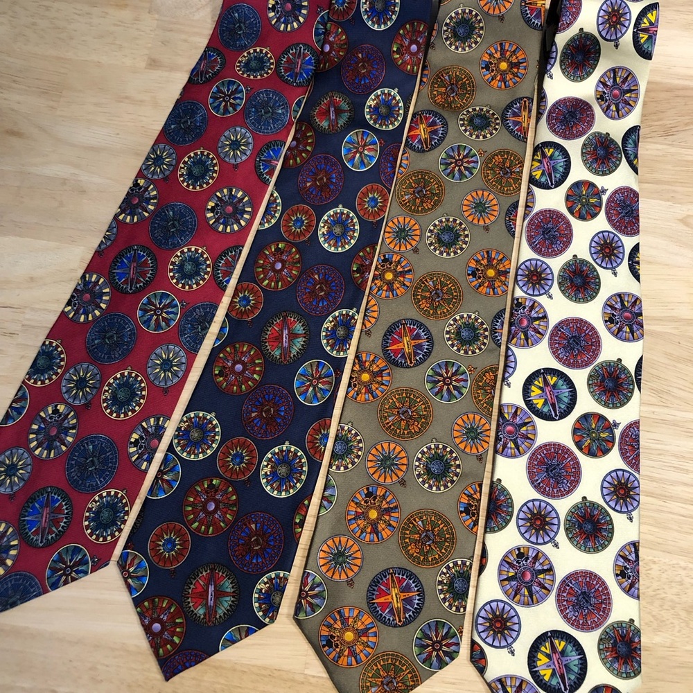 Elegant Geometric Patterned Ties Set